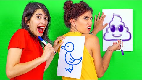 FUN DIY PARTY IDEAS FOR GAME NIGHT || Draw On My Back Challenge! Party Games By 123 GO! CHALLENGE