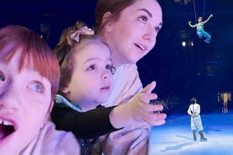DiSNEY ON iCE with NAVEY!! her First Frozen Princess show!  surprise pokémon party with Adley & ..