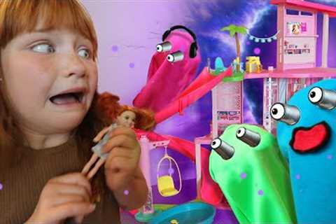 RAiNBOW GHOSTS in the New Barbie DreamHouse!? Surprise Party for Adley and Barbies New Music Video!