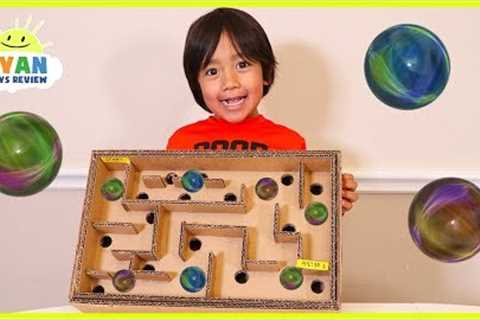 DIY Homemade Marble Labyrinth Maze Board Game from cardboard