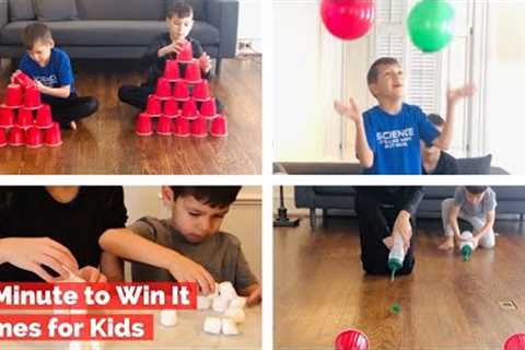 10 Minute to Win It Games For Kids - Fun Family Indoor Activities - Easy At Home Games for Kids